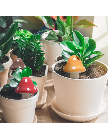 4 Picos de Riego Automático de Terracota 150ml para Plantas