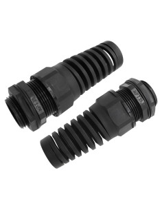 2 Piezas Glandes de Cable Impermeables IP68 Nylon Negro NPT 1"