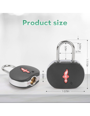 Candados de Equipaje TSA 3 Pack dwoyow con Etiquetas