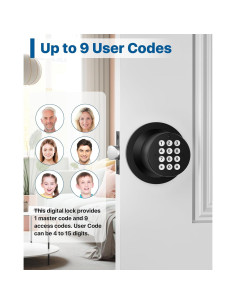 Cerradura de Puerta Inteligente HIDALIFE HL-99 Teclado Negro Mate 2