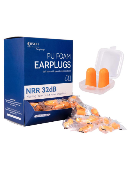200 Pares Tapones de Espuma DISON 32dB Protección Auditiva