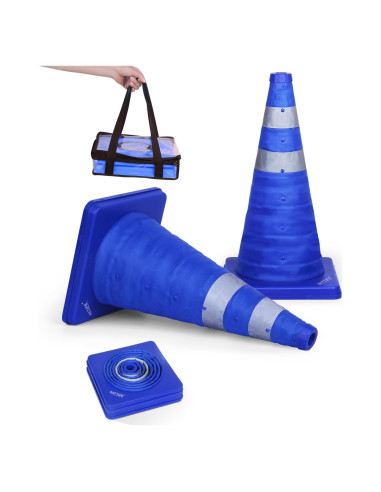 Conos de Tráfico Plegables BATTIFE 18" Azul - 2 Pack