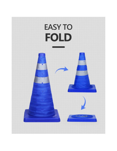 Conos de Tráfico Plegables BATTIFE 18" Azul - 2 Pack
