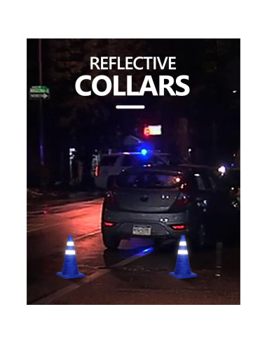 Conos de Tráfico Plegables BATTIFE 18" Azul - 2 Pack