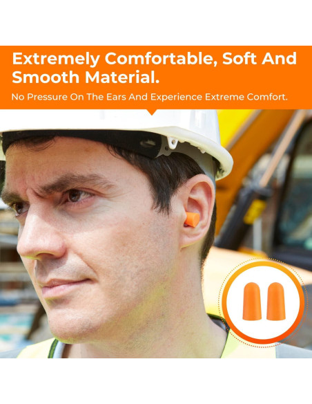 200 Pares Tapones de Espuma DISON 32dB Protección Auditiva