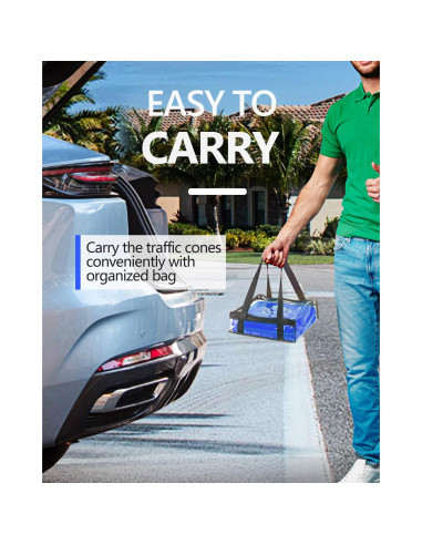 Conos de Tráfico Plegables BATTIFE 18" Azul - 2 Pack