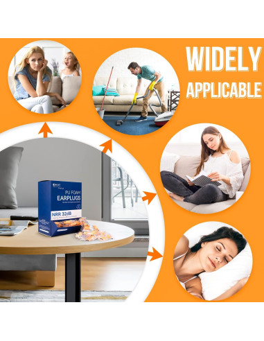 200 Pares Tapones de Espuma DISON 32dB Protección Auditiva