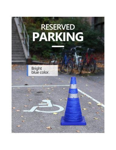 Conos de Tráfico Plegables BATTIFE 18" Azul - 2 Pack