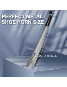 Cuerno de Zapato de Mango Largo ZOMAKE Acero Inoxidable 41.91 cm 2