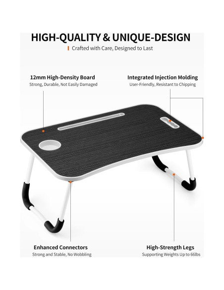 Mesa Plegable para Laptop FISYOD 59.7x39.9 cm Negra