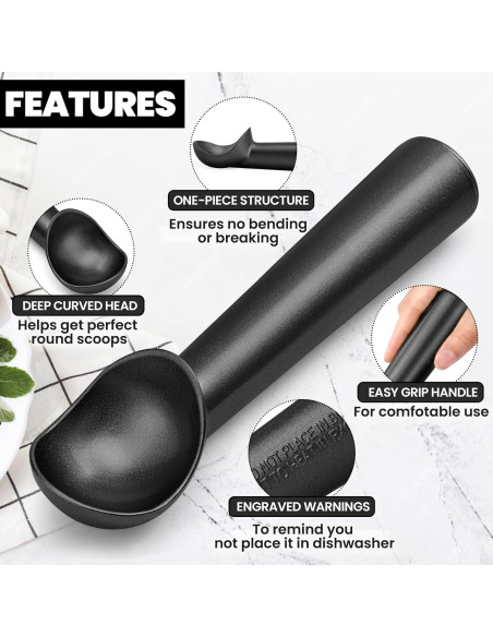 Cuchara de Helado CUNSENR de Aluminio Antiadherente 17.8 cm