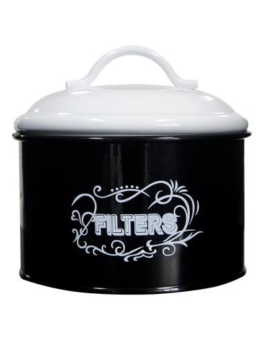 SOTECH Frasco de Filtro de Café de Metal Negro 15x15x14.5cm