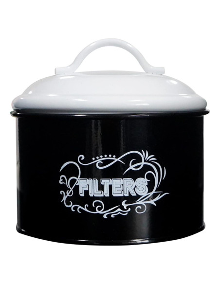 SOTECH Frasco de Filtro de Café de Metal Negro 15x15x14.5cm