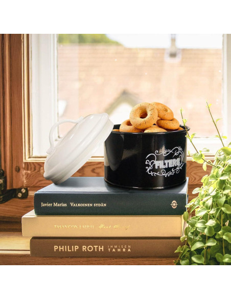 SOTECH Frasco de Filtro de Café de Metal Negro 15x15x14.5cm