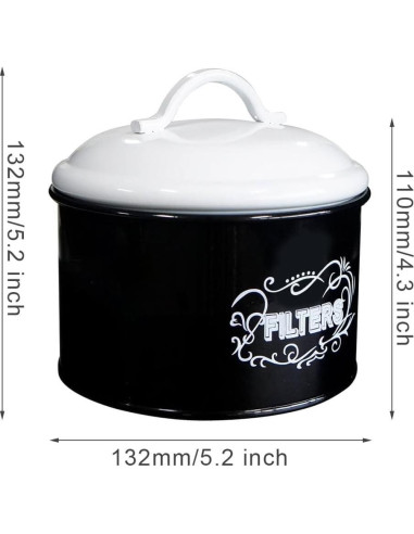 SOTECH Frasco de Filtro de Café de Metal Negro 15x15x14.5cm