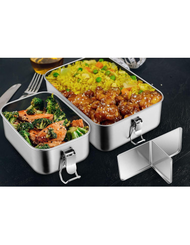 Caja de Almuerzo Bento Leonyo 550ml Acero Inoxidable 18/10