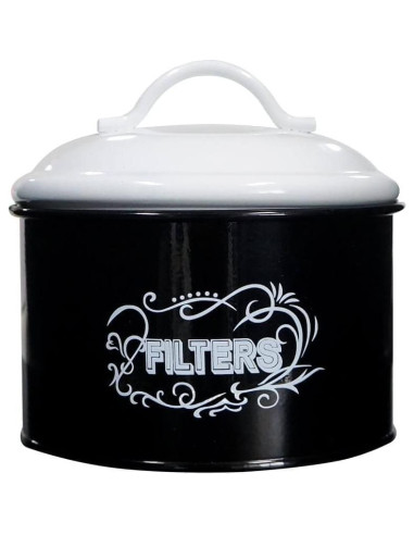 SOTECH Frasco de Filtro de Café de Metal Negro 15x15x14.5cm