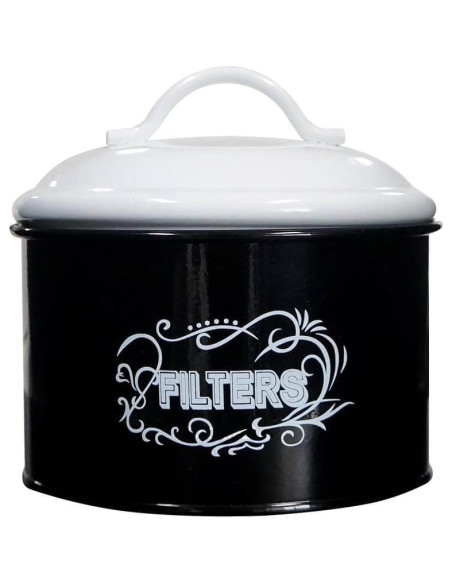 SOTECH Frasco de Filtro de Café de Metal Negro 15x15x14.5cm