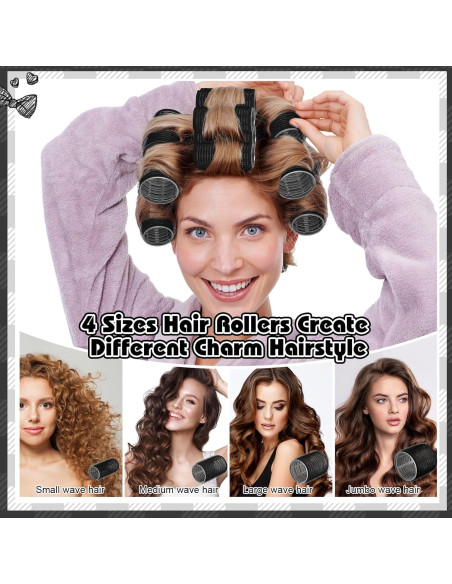 Conjunto de 34 Rulos para Cabello ProSuites - 4 Tamaños Negros