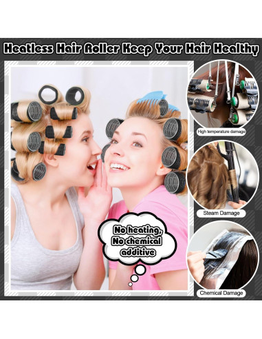 Conjunto de 34 Rulos para Cabello ProSuites - 4 Tamaños Negros