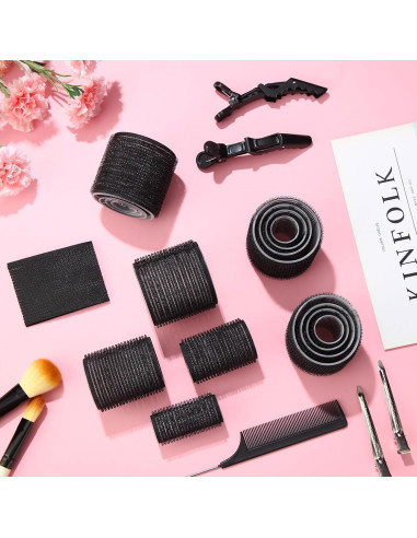 Conjunto de 34 Rulos para Cabello ProSuites - 4 Tamaños Negros