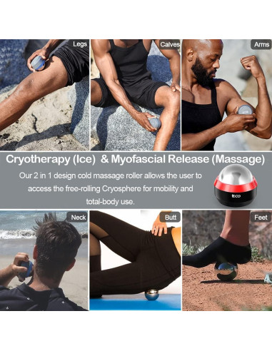 Bola de Masaje Fría iECO Cryosphere 6 cm - Terapia de Hielo y Calor
