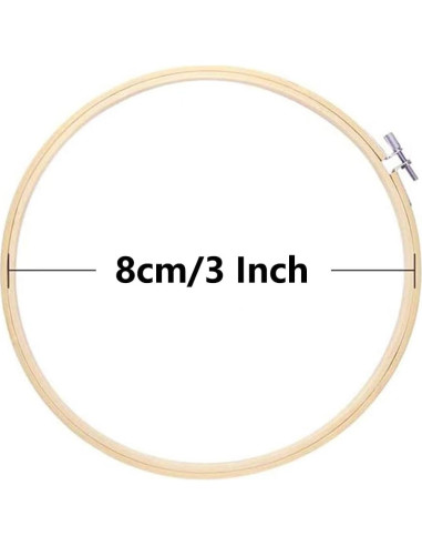 Juego de 12 Aros de Bordado Cldamecy 8cm de Bambú Natural