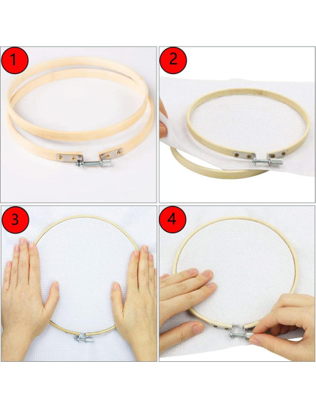 Juego de 12 Aros de Bordado Cldamecy 8cm de Bambú Natural