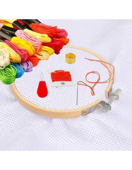 Juego de 12 Aros de Bordado Cldamecy 8cm de Bambú Natural