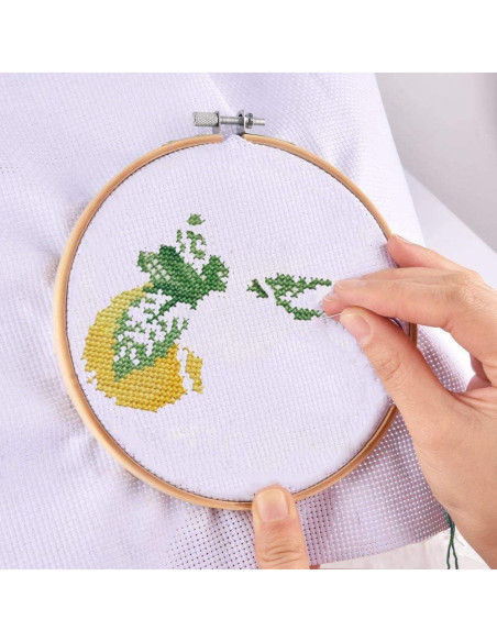 Juego de 12 Aros de Bordado Cldamecy 8cm de Bambú Natural