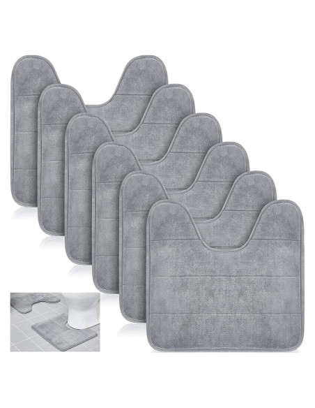 Timgle 6 Alfombrillas de Baño Espuma de Memoria Antideslizantes 40x50cm