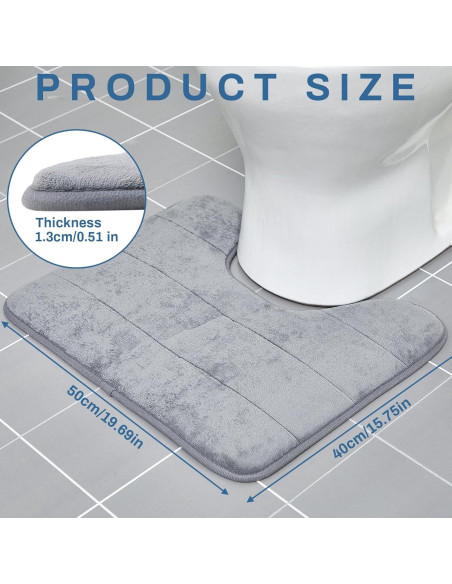 Timgle 6 Alfombrillas de Baño Espuma de Memoria Antideslizantes 40x50cm