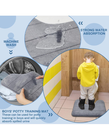 Timgle 6 Alfombrillas de Baño Espuma de Memoria Antideslizantes 40x50cm