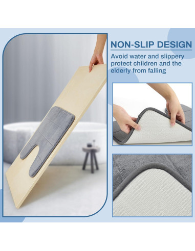 Timgle 6 Alfombrillas de Baño Espuma de Memoria Antideslizantes 40x50cm