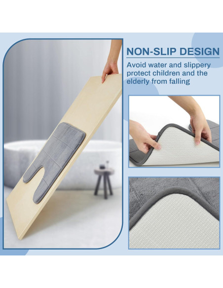 Timgle 6 Alfombrillas de Baño Espuma de Memoria Antideslizantes 40x50cm