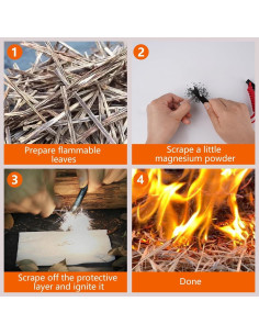 Kit de Inicio de Fuego Zhuoquan 4 Varillas Impermeables 2