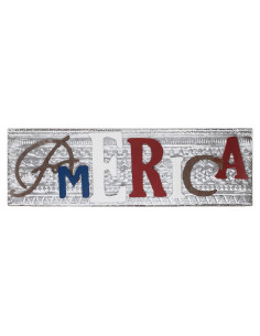 Decoración de Pared América Alpine 81.3 cm Madera y Metal