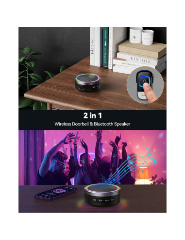 Timbre Inalámbrico TECKNET con Altavoz Bluetooth 1000mAh