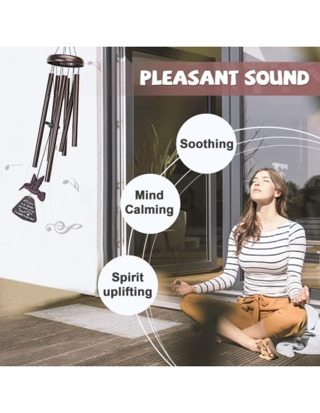 Campanas de Viento Memoriales Synhonty con Colibrí 81.3 cm