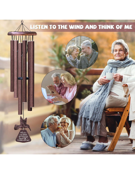 Campanas de Viento Memoriales Synhonty con Colibrí 81.3 cm