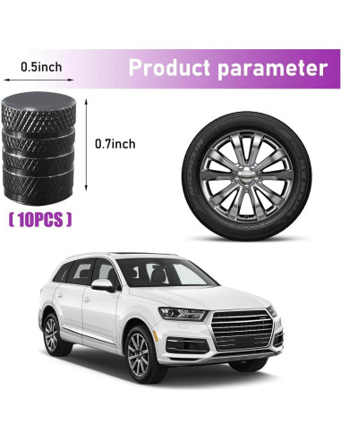 Ziciner 10 Tapones de Válvula de Neumático de Aluminio