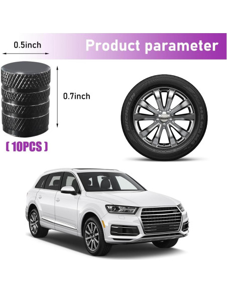 Ziciner 10 Tapones de Válvula de Neumático de Aluminio