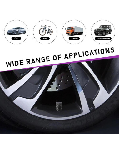 Ziciner 10 Tapones de Válvula de Neumático de Aluminio