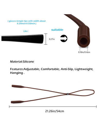 Correa de Silicona Elástica Feisedy para Gafas - 2 Paquetes