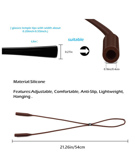 Correa de Silicona Elástica Feisedy para Gafas - 2 Paquetes