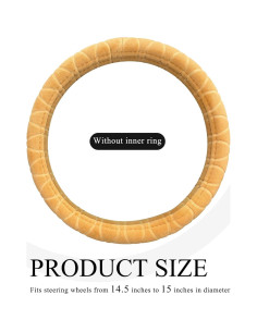 Funda de Volante de Coche Wevdn Beige 38.1 cm Antideslizante 2
