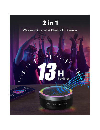 Timbre Inalámbrico TECKNET con Altavoz Bluetooth 1000mAh