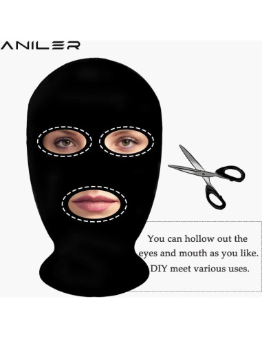 Máscara de Spandex Unisex para Halloween - Talla Única Negra