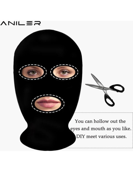 Máscara de Spandex Unisex para Halloween - Talla Única Negra