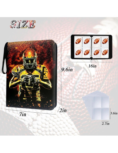 Carpeta de Tarjetas de Fútbol QANYYO 400 Bolsillos Recargable